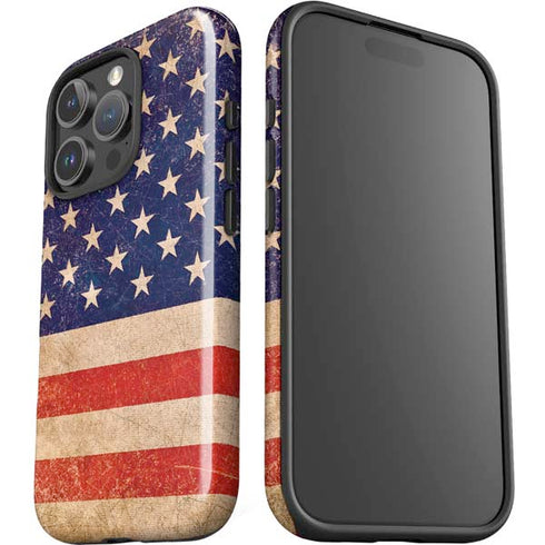 Distressed American Flag iPhone 16 Pro Impact Case